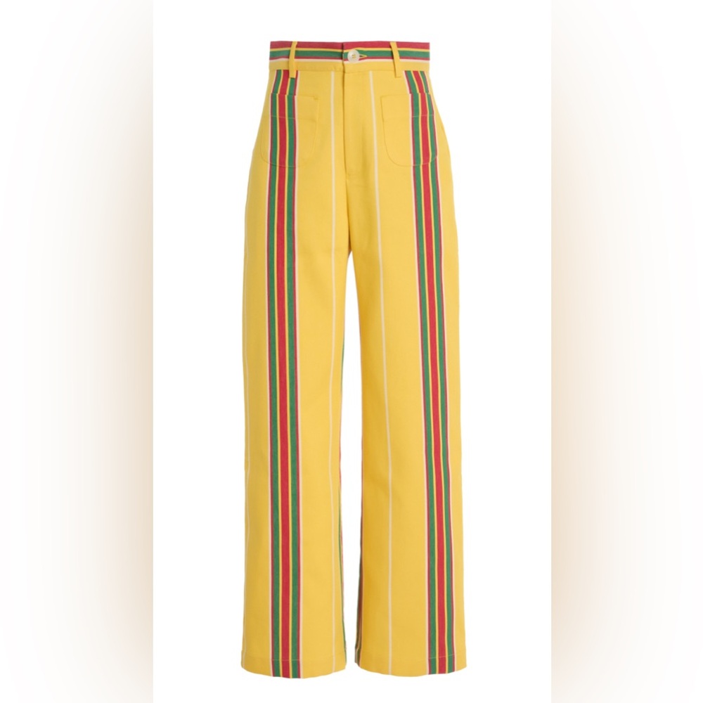 LA VESTE Pipi Striped High-Waisted Yellow Pants